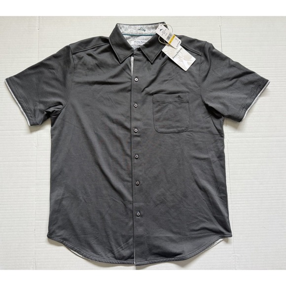 Tommy Bahama Other - Tommy Bahama San Lucio Stretch Grey New Medium M Short Sleeve Button Up